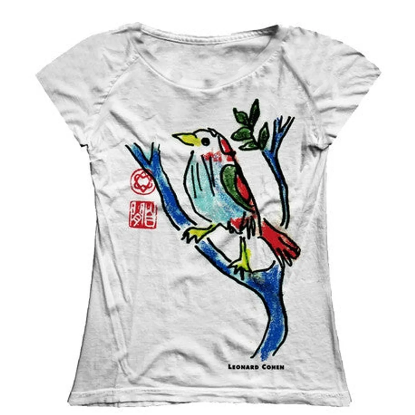Leonard Cohen White Longing Ladies Scoop Neck T-Shirt