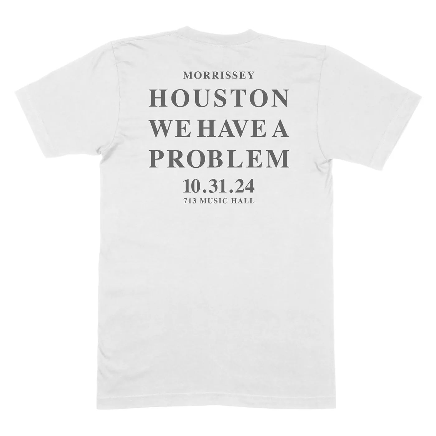 Morrissey How Soon Is Now Houston T-Shirt Stonewash White