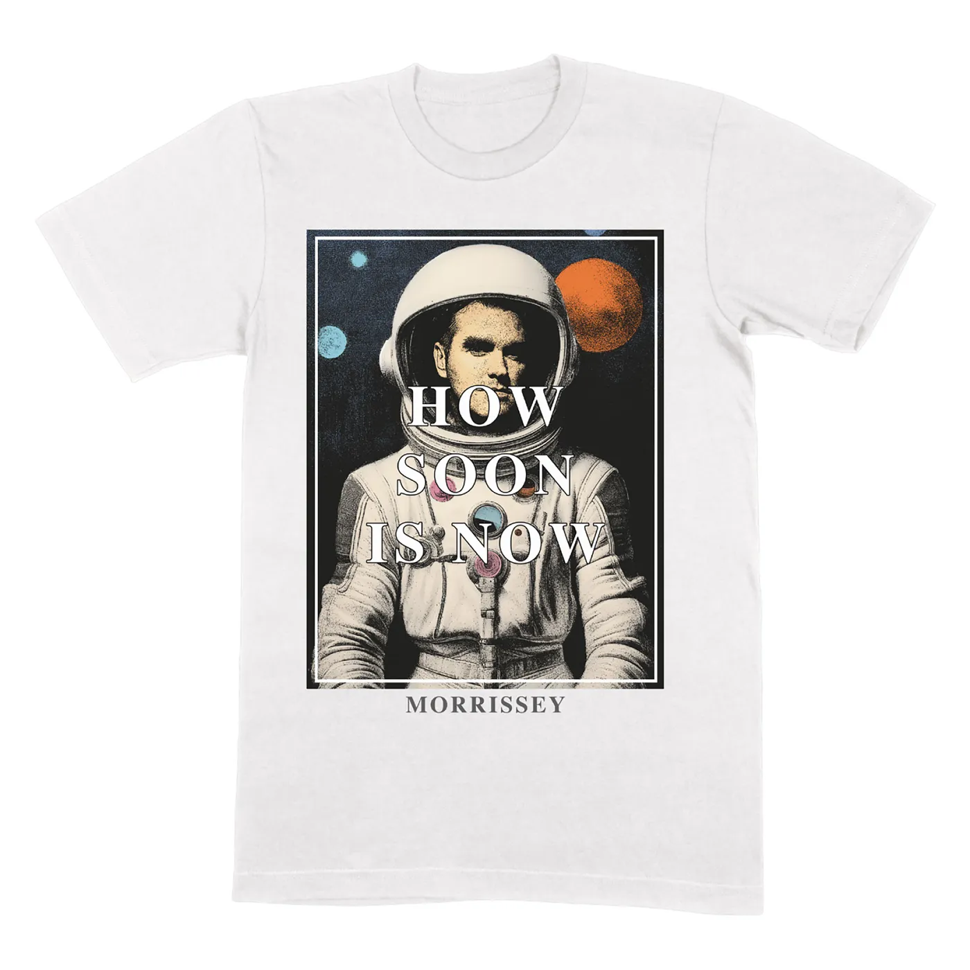 Morrissey How Soon Is Now Houston T-Shirt Stonewash White