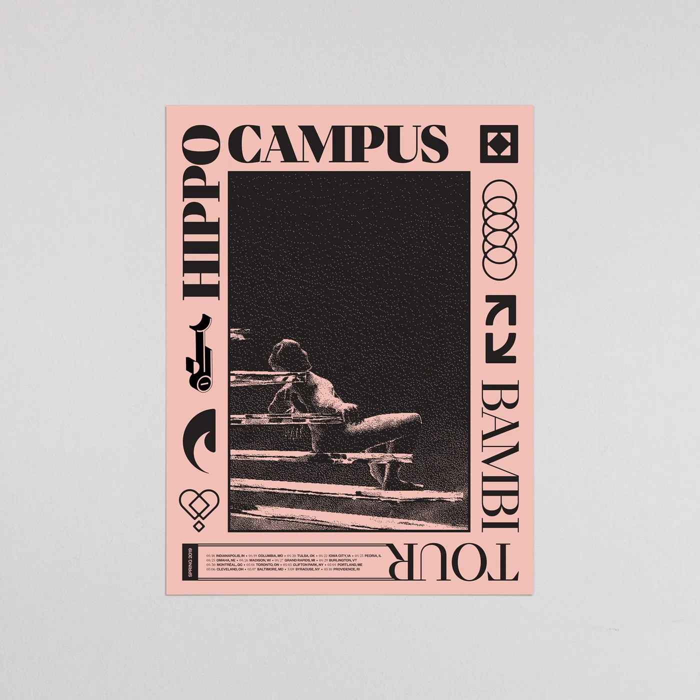 Hippo Campus BAMBI TOUR POSTER SPRING 2019