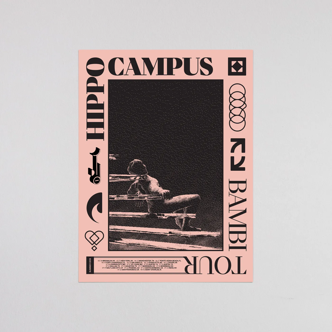 Hippo Campus BAMBI SUMMER 2019 AUTOGRAPH POSTER