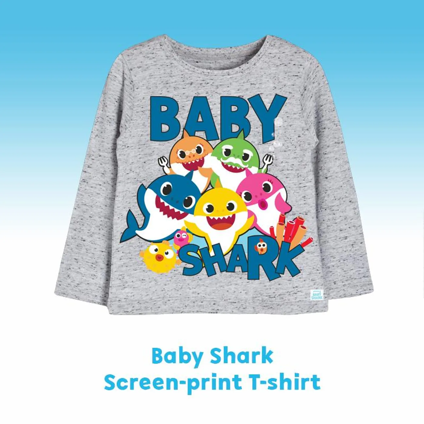 Pinkfong Baby Shark Heather Grey T-Shirt