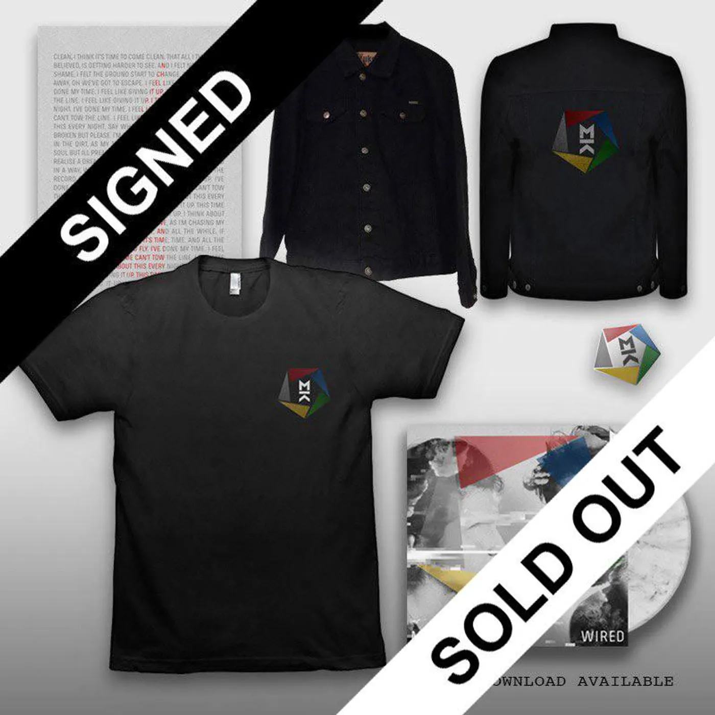 Mallory Knox SIGNED WIRED LP + TEE + PIN + ART PRINT + JACKET SUPER BUNDLE