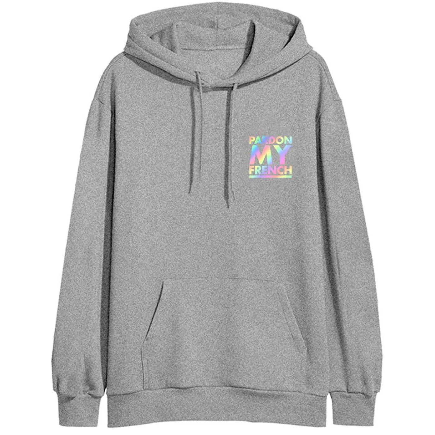 Pardon My French GREY HOODIE RAINBOW EDITION