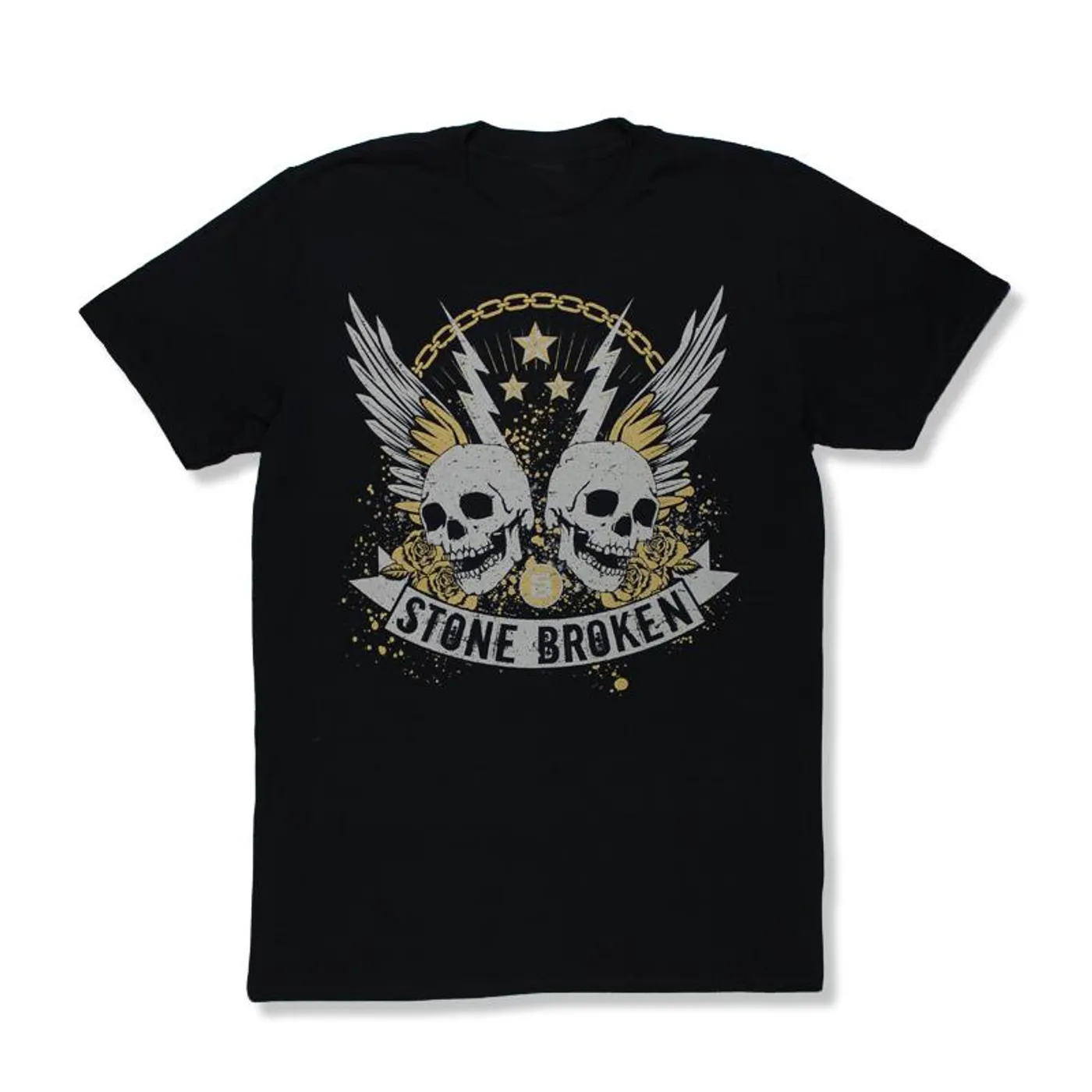 Stone Broken TWIN SKULLS 2018 TOUR BLACK T-SHIRT