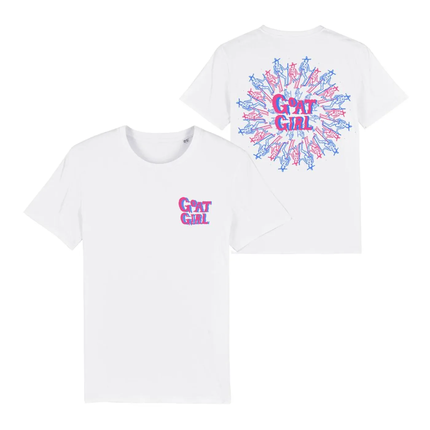 Goat Girl CIRCULAR DESIGN WHITE ORGANIC T-SHIRT