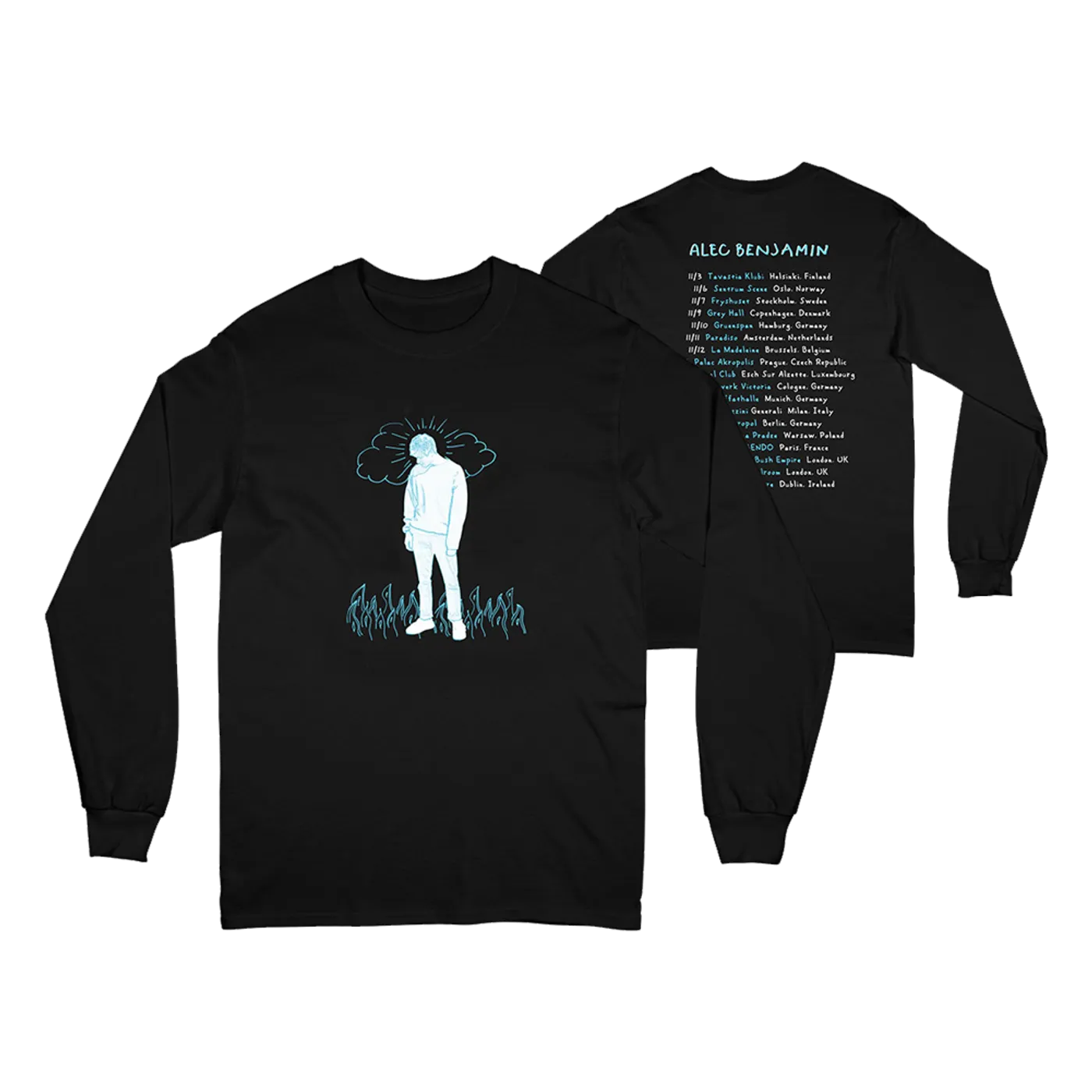Alec Benjamin TOUR 2019 L/S BLACK T-SHIRT