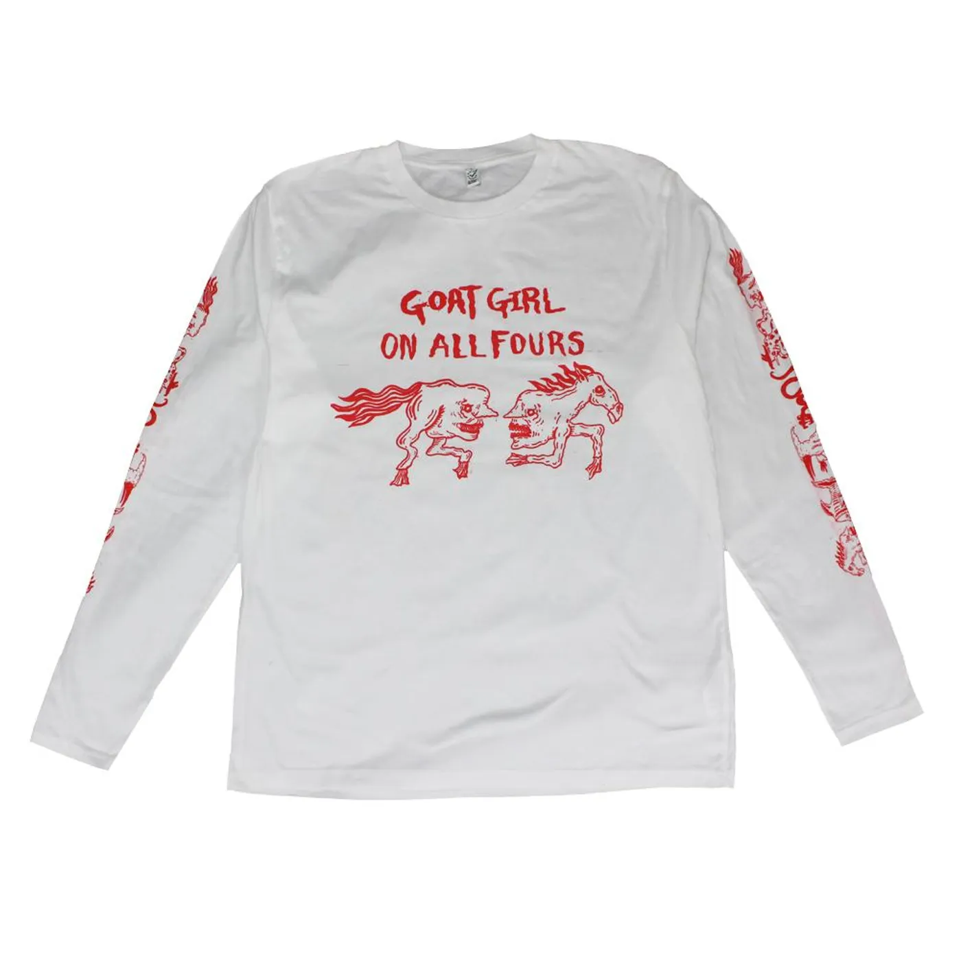 Goat Girl ON ALL FOURS WHITE LONG SLEEVE T-SHIRT