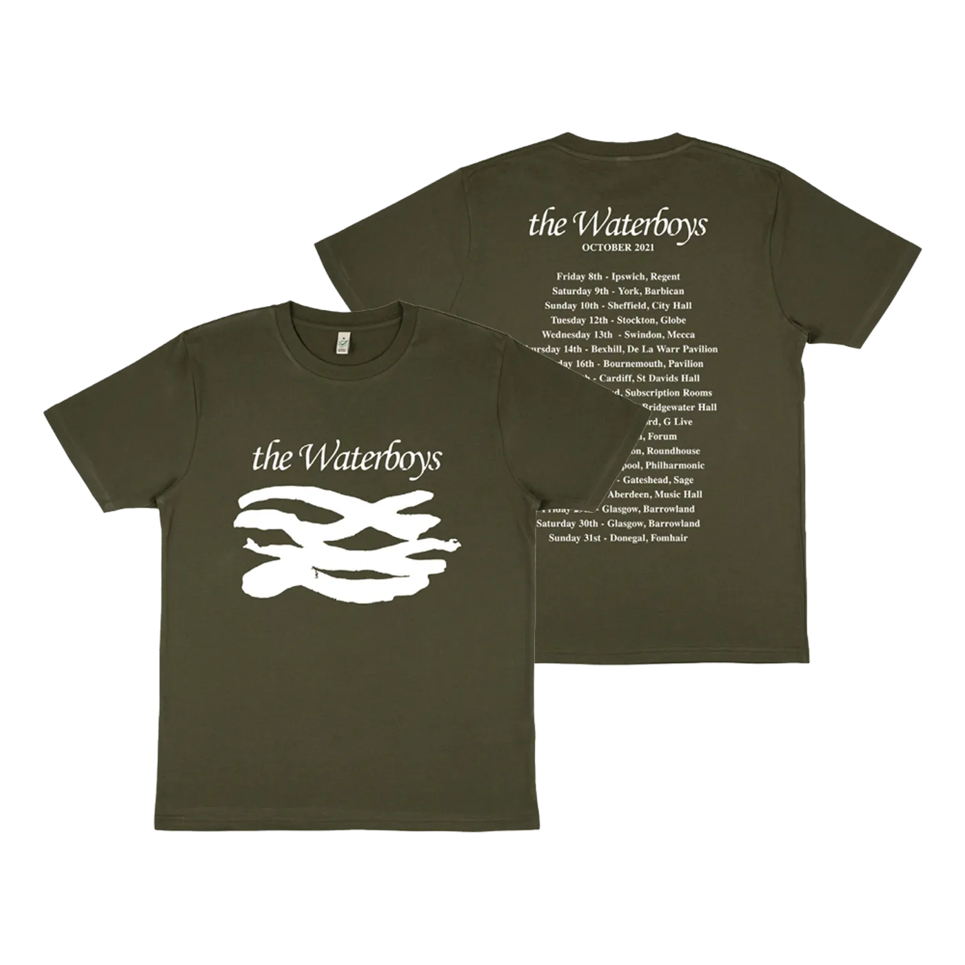 THE WATERBOYS 2021 LADIES GREEN TOUR T-SHIRT