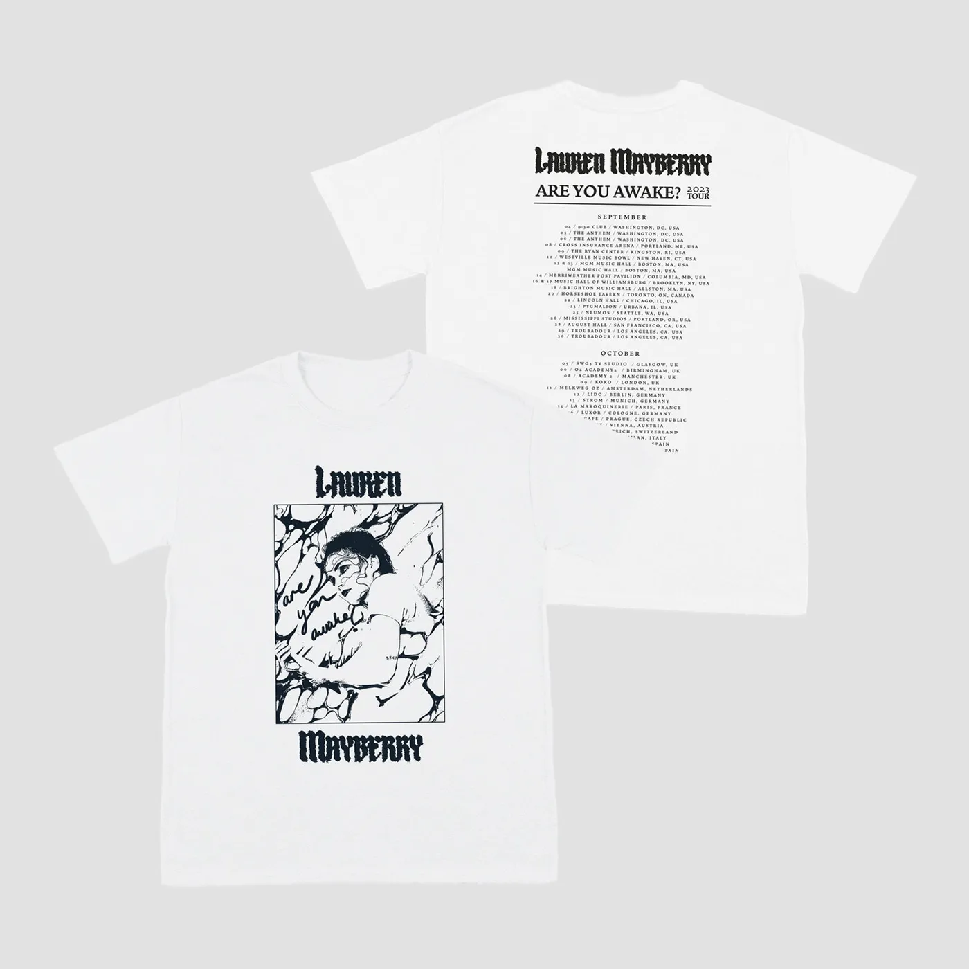 Lauren Mayberry Are You Awake Tour 2023 T-Shirt (White)