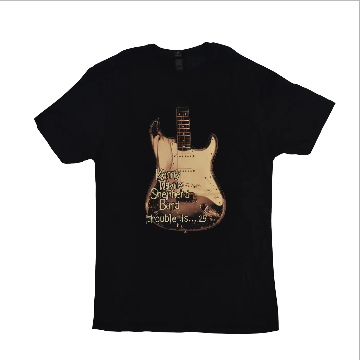 Kenny Wayne Shepherd TROUBLE IS 25 (BROWN GUITAR) BLACK T-SHIRT