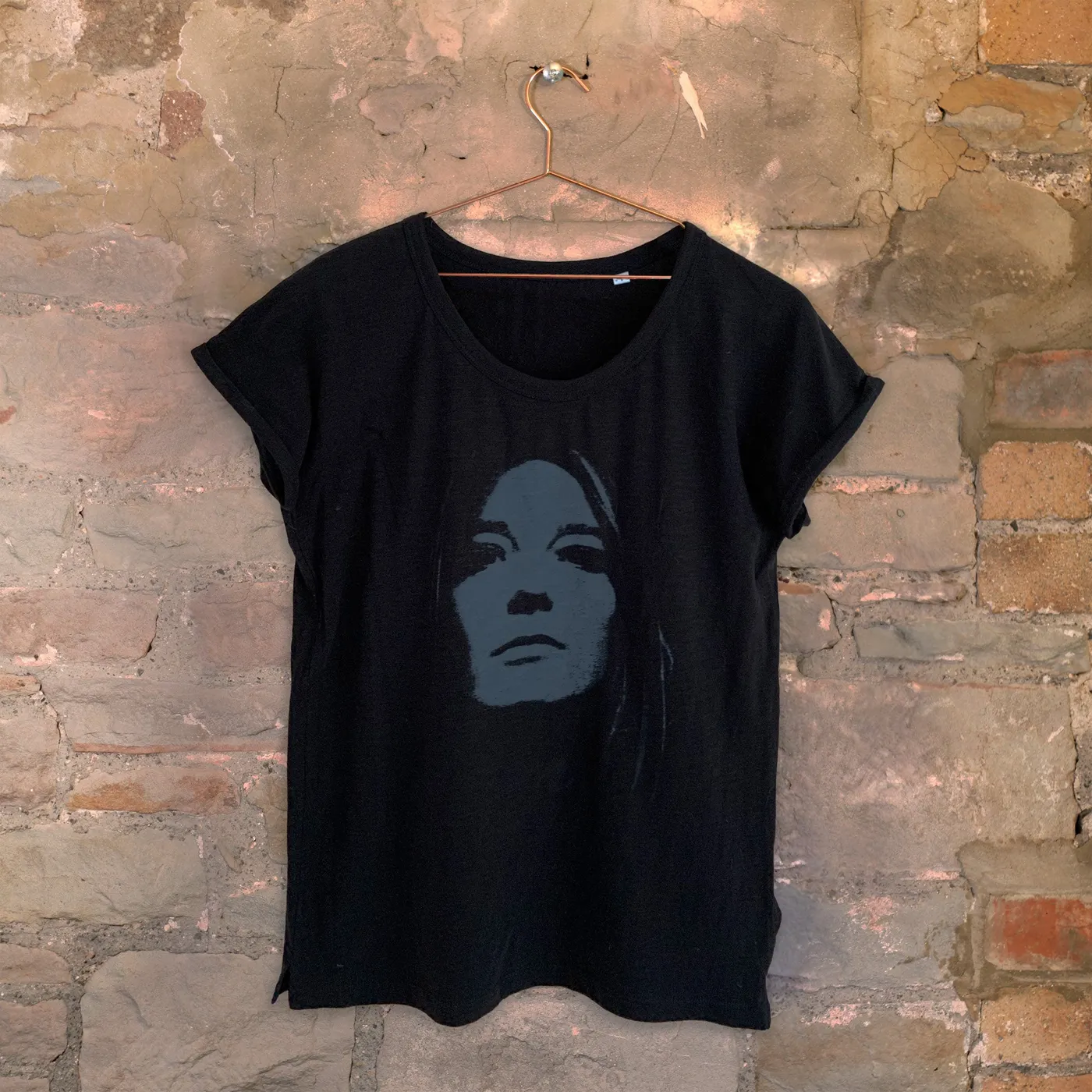 Beth Gibbons Ghosted Scoop Neck Female Black T-shirt
