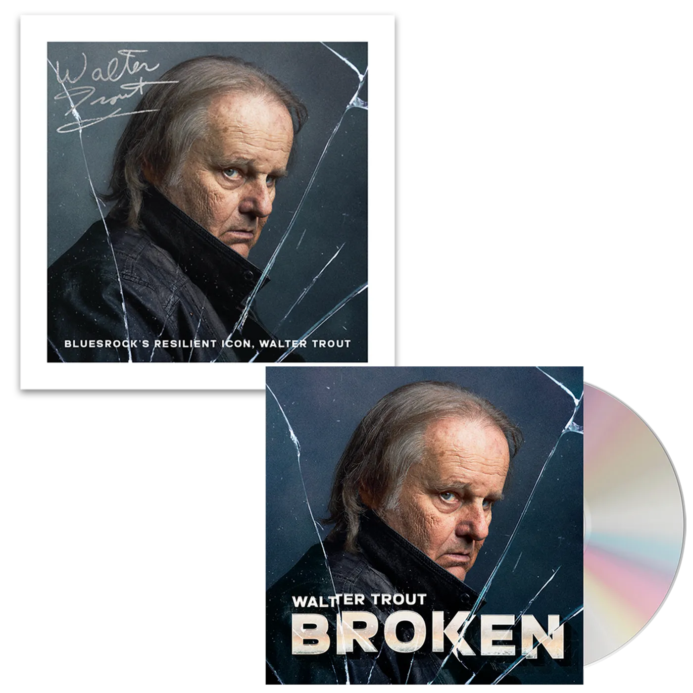 Walter Trout Broken (CD) + Signed Print