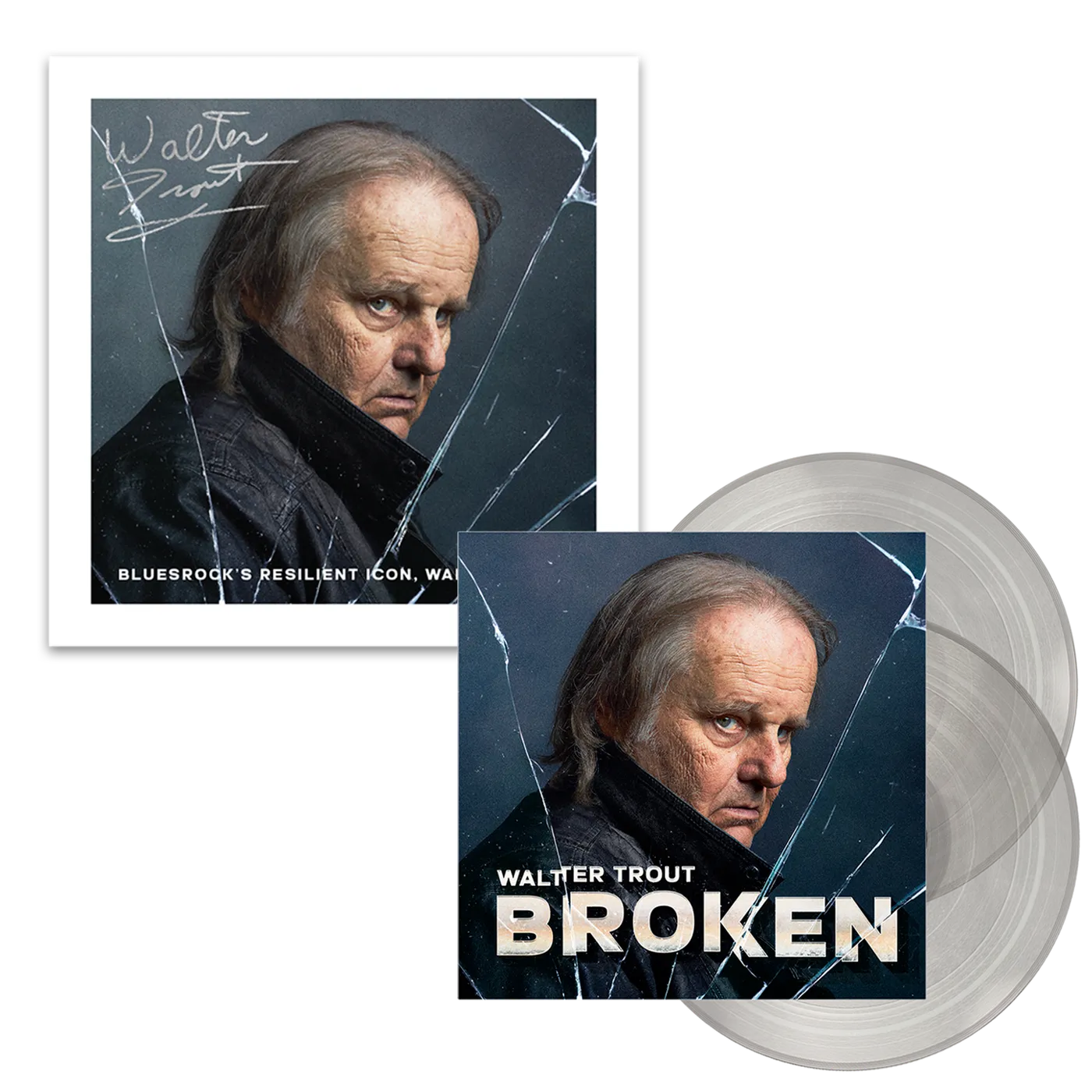 Walter Trout Broken (Double Transparent Vinyl) + Signed Print