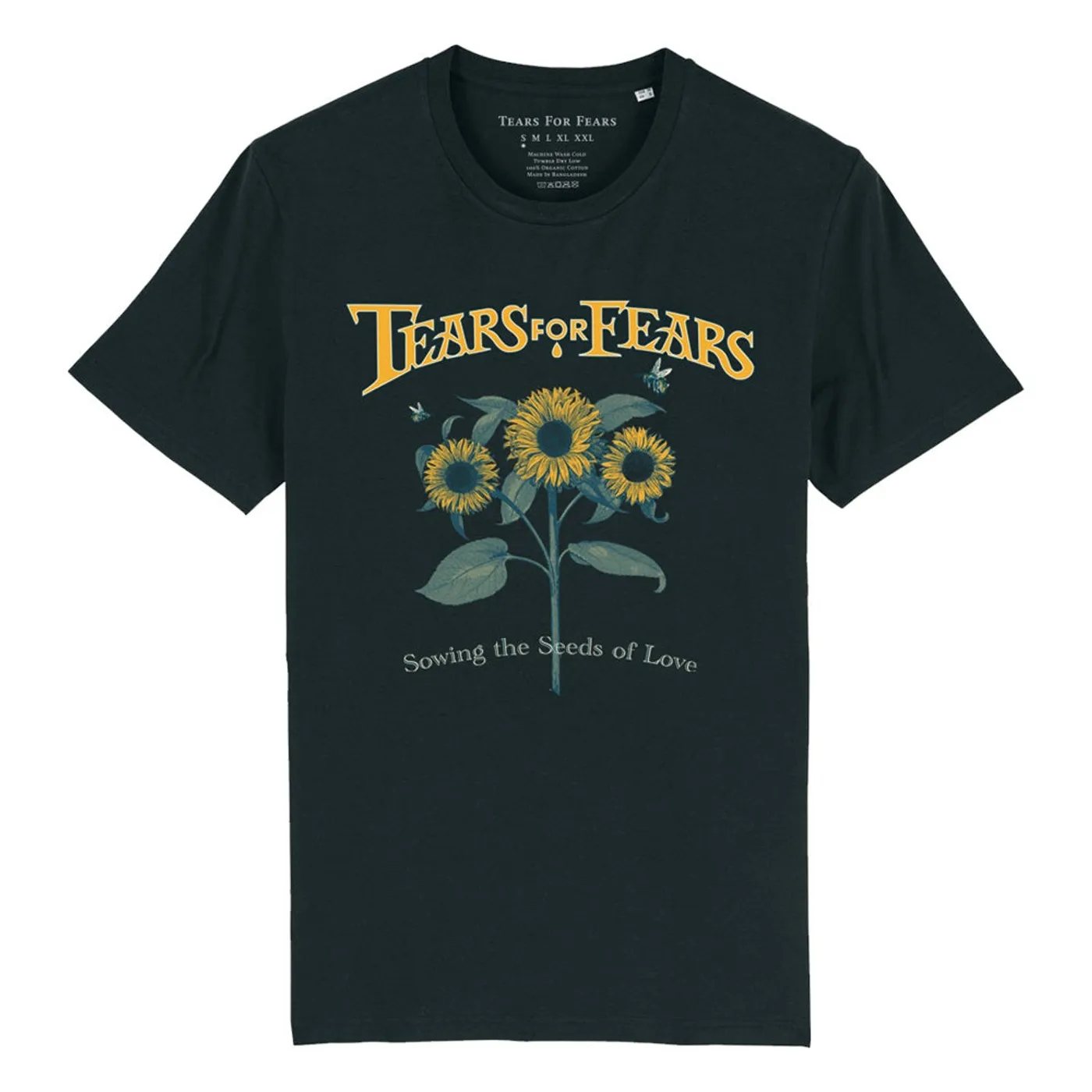 Tears For Fears SEEDS OF LOVE SUNFLOWER BLACK TEE