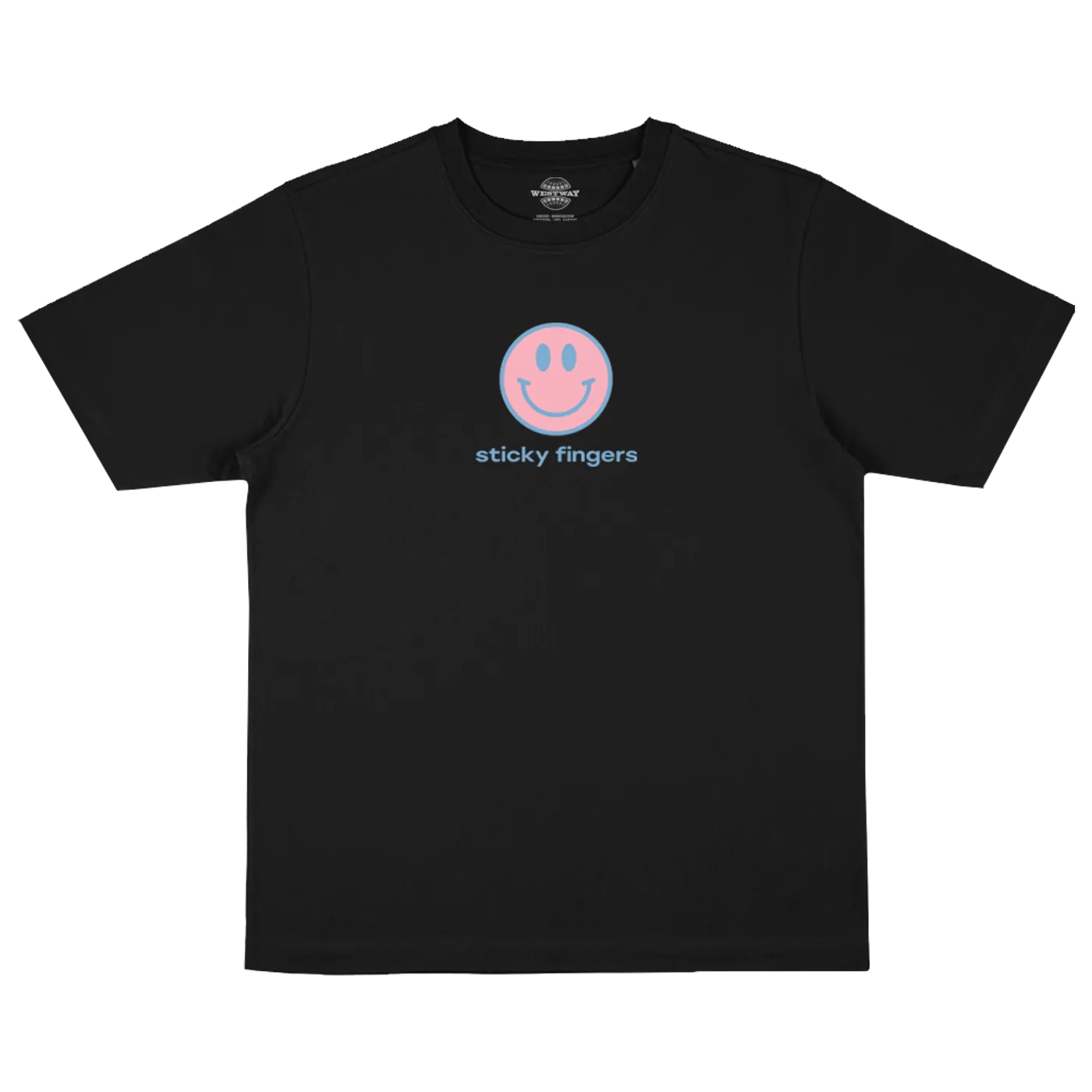 STICKY FINGERS SMILEY BLACK T-SHIRT