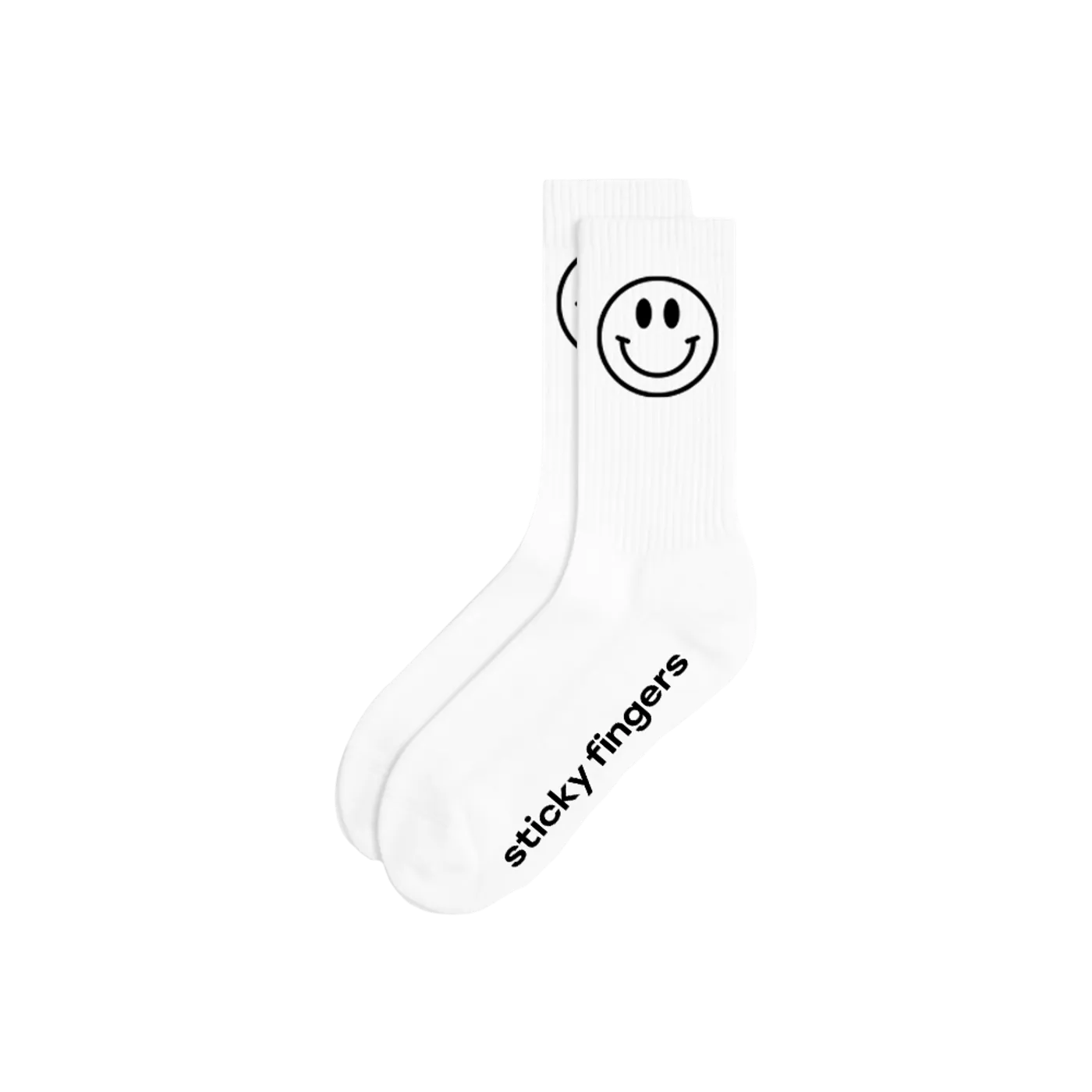 STICKY FINGERS SMILEY WHITE SOCKS