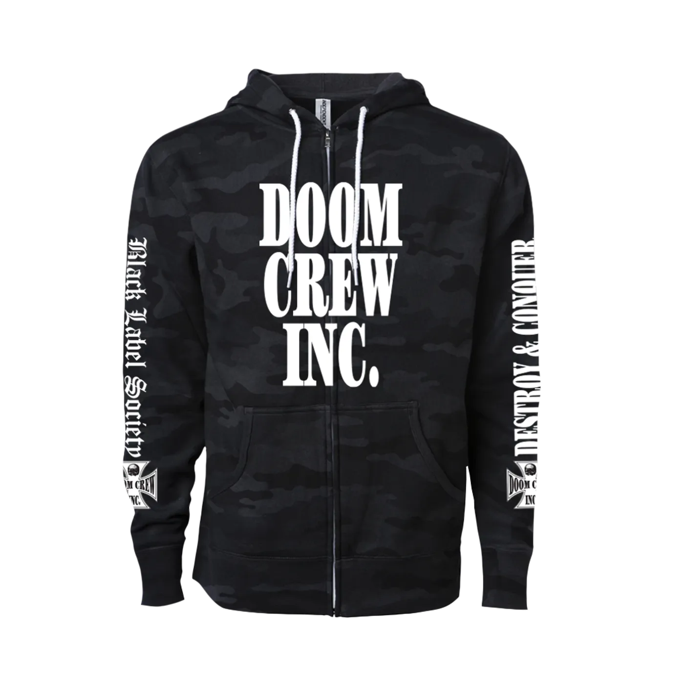 Black Label Society Doom Crew Inc. Black Camo Zip Hoodie