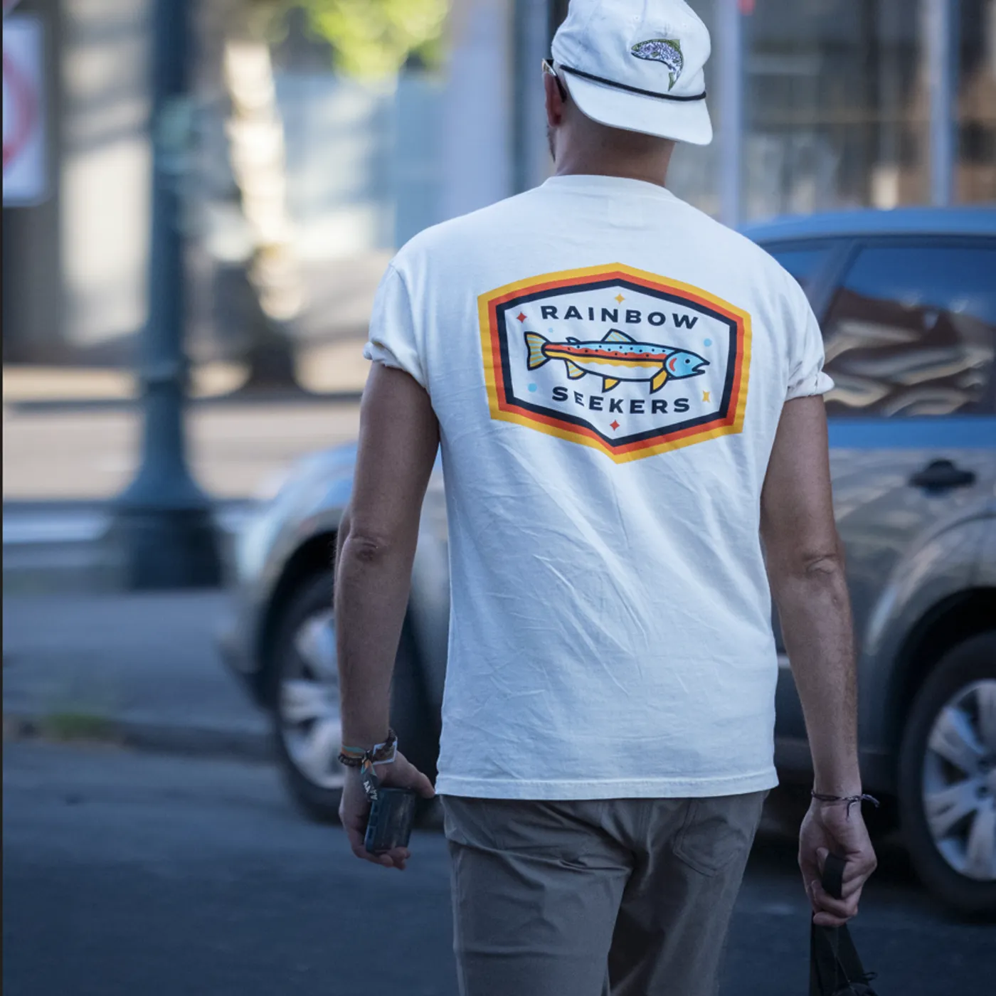 Joe Hertler & The Rainbow Seekers Rainbow Trout Pocket Tee