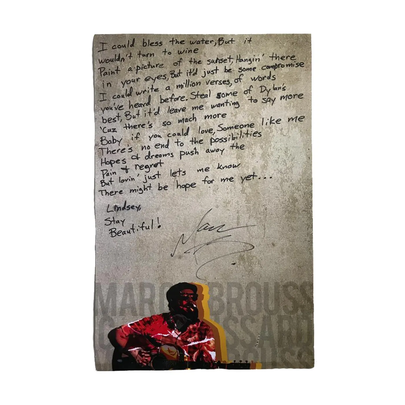 Marc Broussard - Personalized Handwritten Lyrics