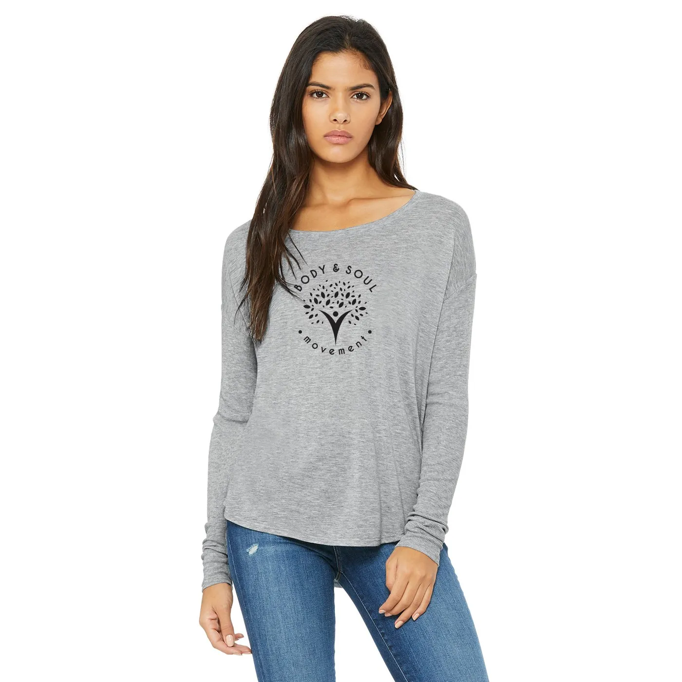 Body & Soul Movement - Circle Logo Flowy Long Sleeve Tee