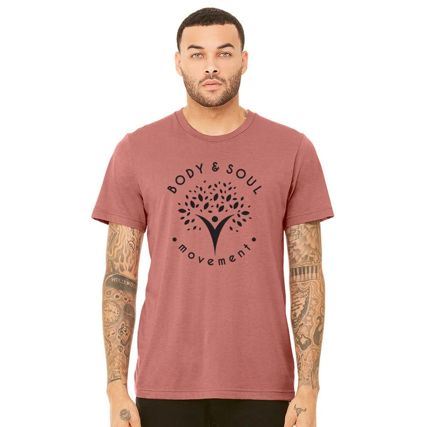 Body & Soul Movement - Unisex Circle Logo Tee (Mauve)