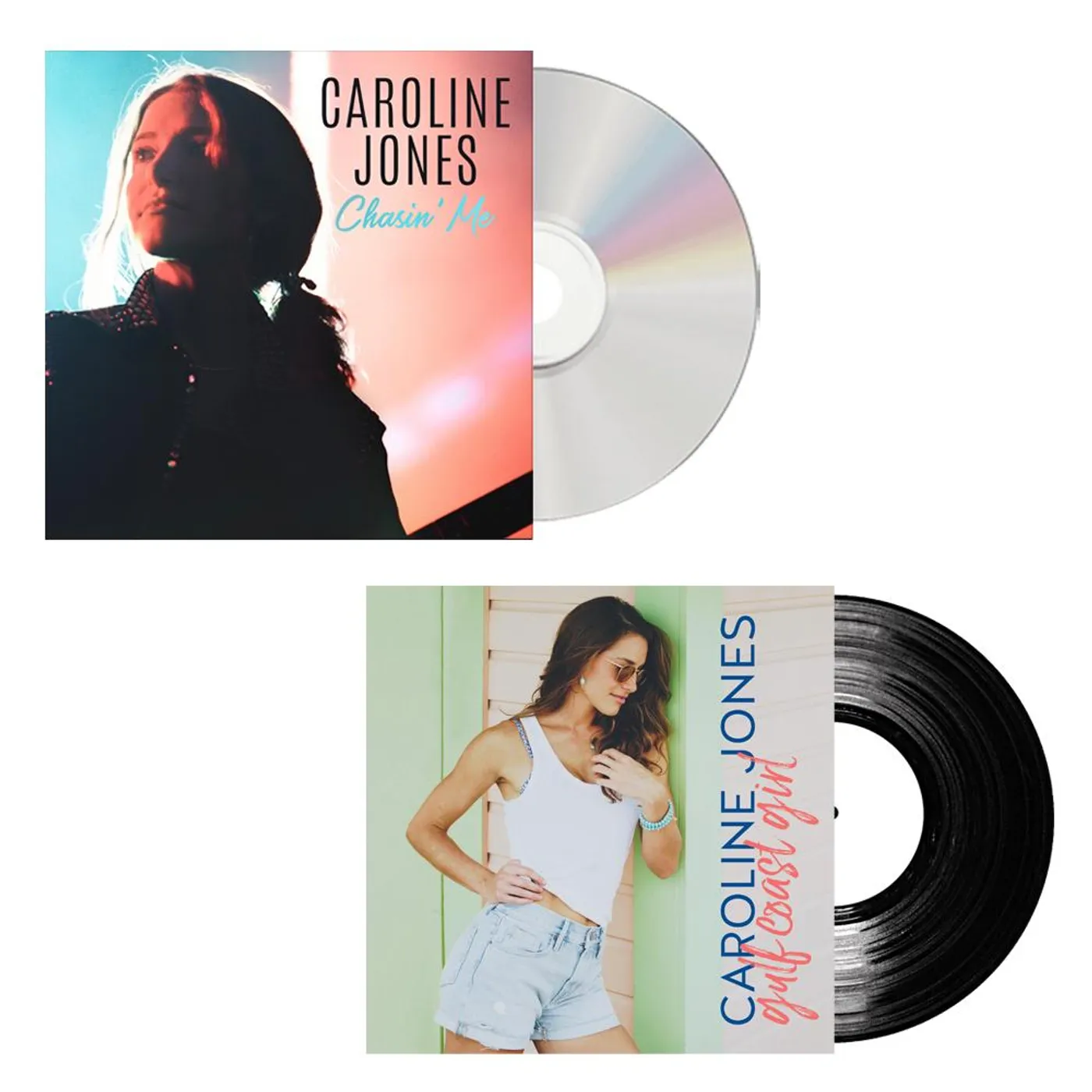 Caroline Jones - Chasin' Me CD + "Gulf Coast Girl" Vinyl Single