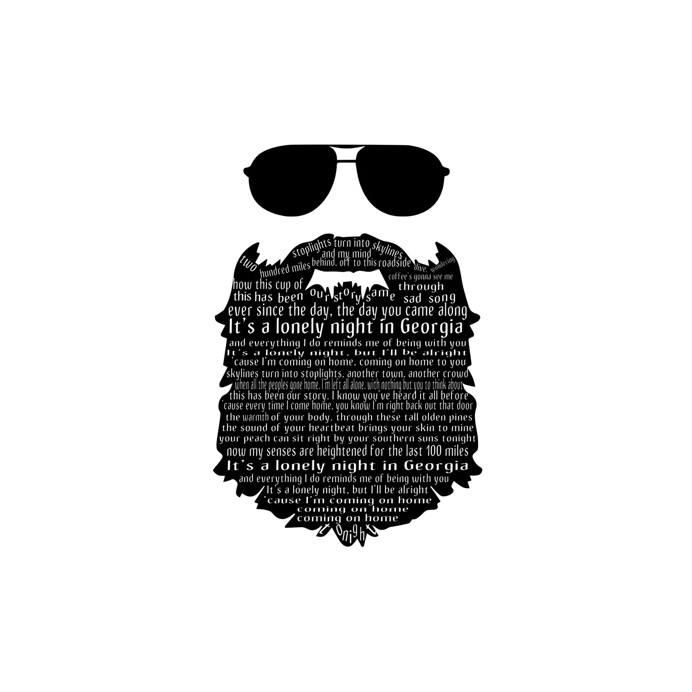 Marc Broussard - "Lonely Night In Georgia" Beard Lyric Tee