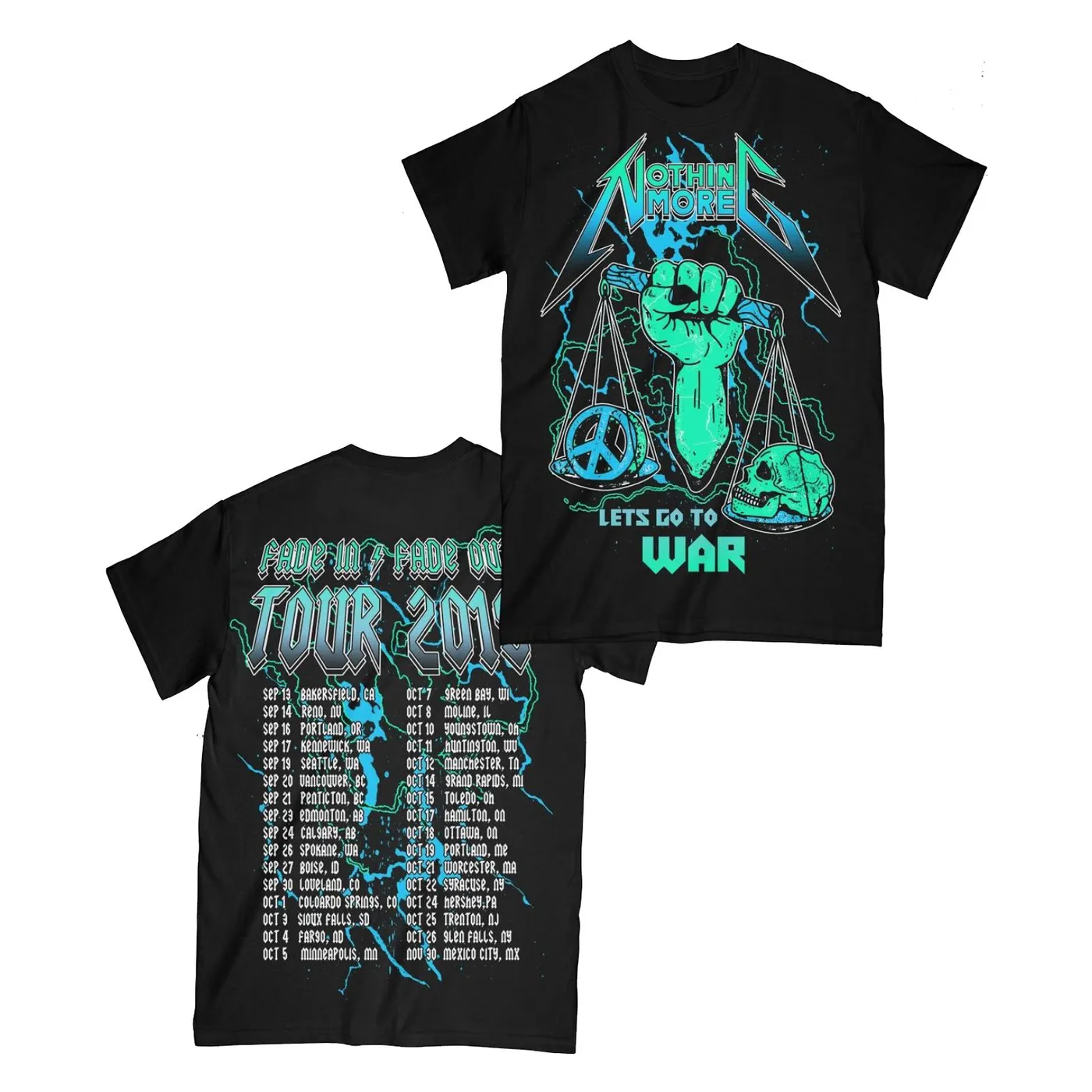 Nothing More - Fade In Fade Out "Go To War" 2019 Tour Tee (SMALL & LARGE ONLY)