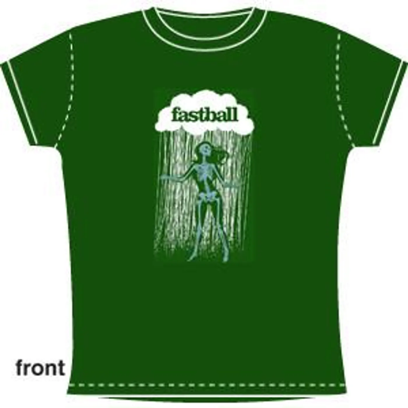 Fastball - Ladies Dancing Skeleton Tee (Green)