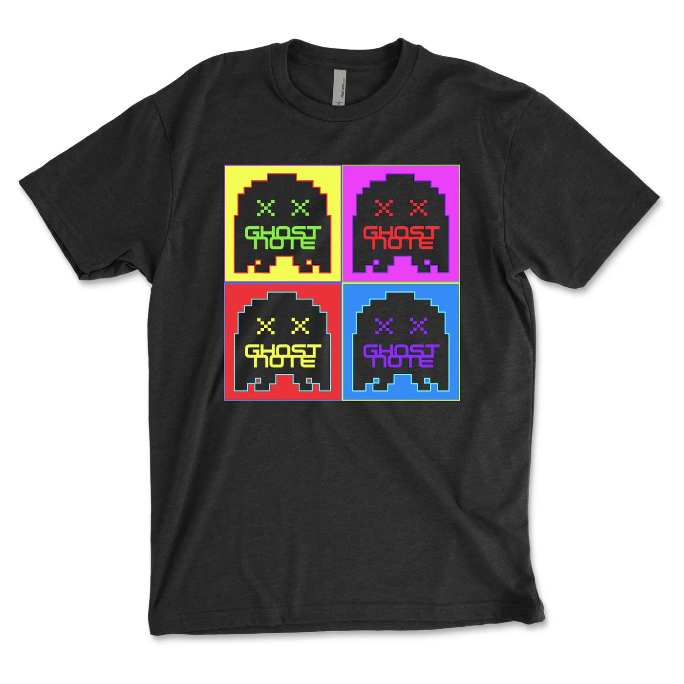 Ghost-Note -  7 Color Quadrant Logo on Black Unisex Tee