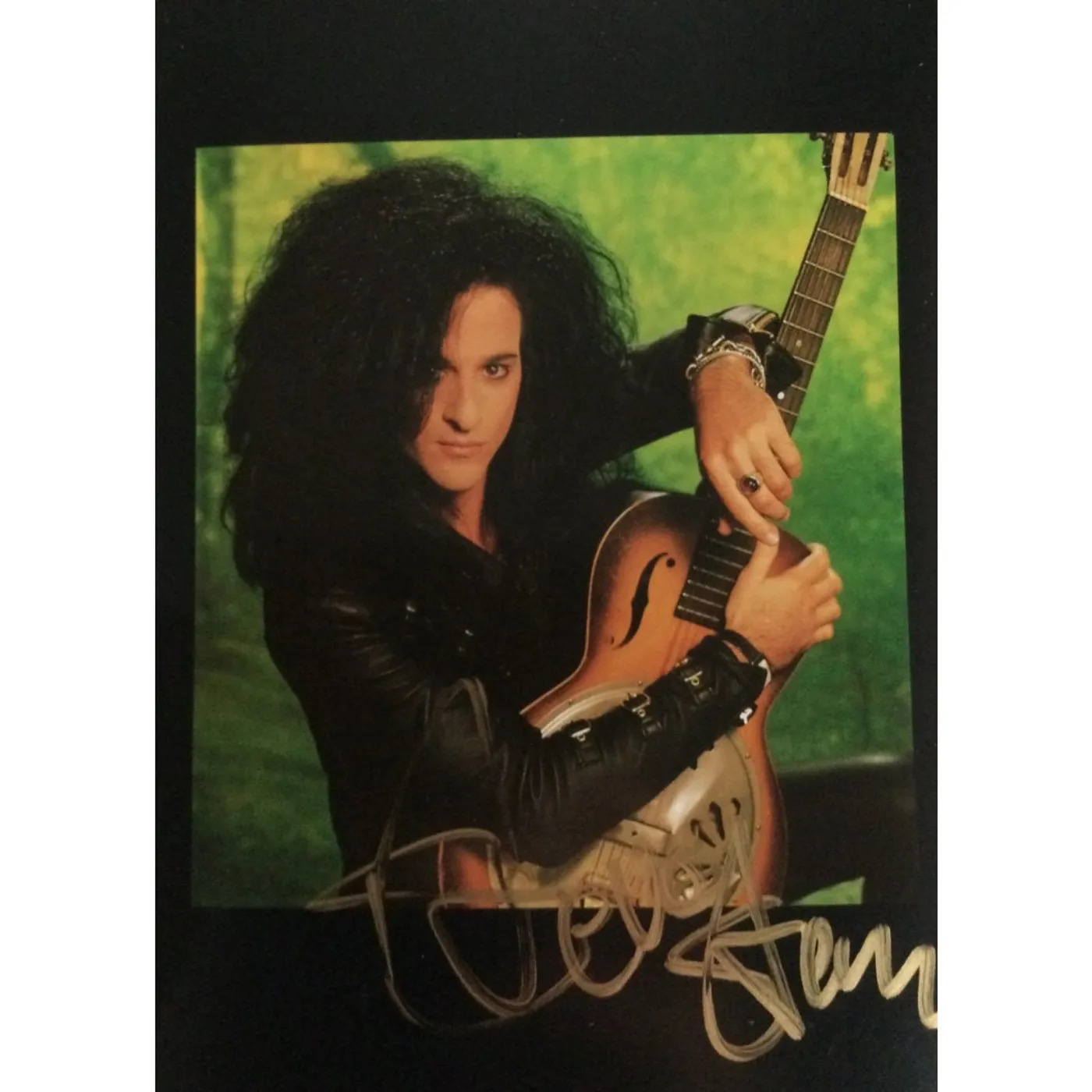 Steve Stevens - Autographed Green Background 5x7 Photo