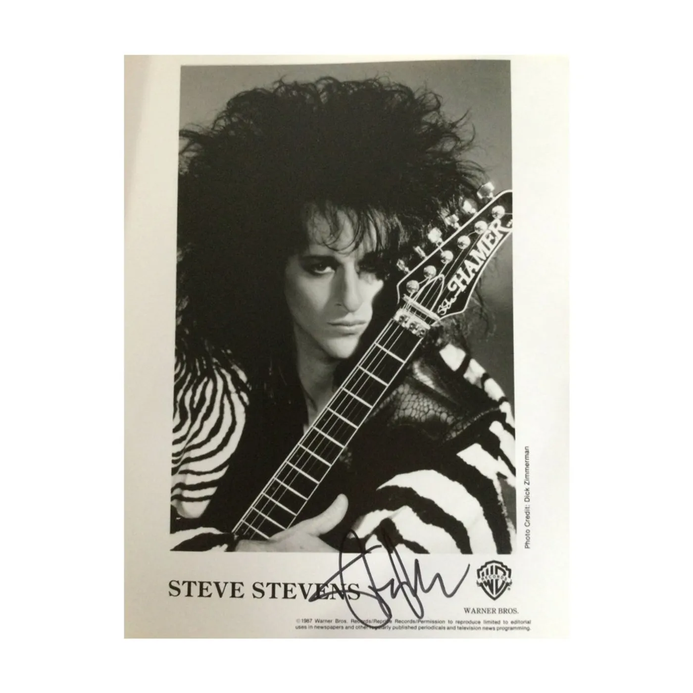 Steve Stevens - Vintage Zebra Coat Guitar Photo