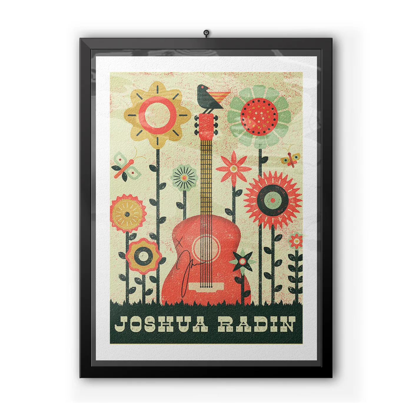 Joshua Radin - Signed Flower Guitar Poster