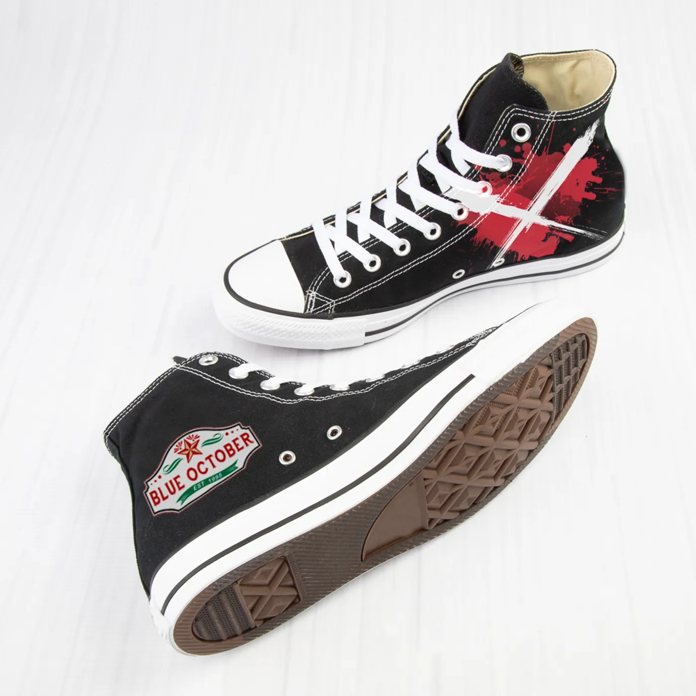 Blue October - Heart X High Top Shoes