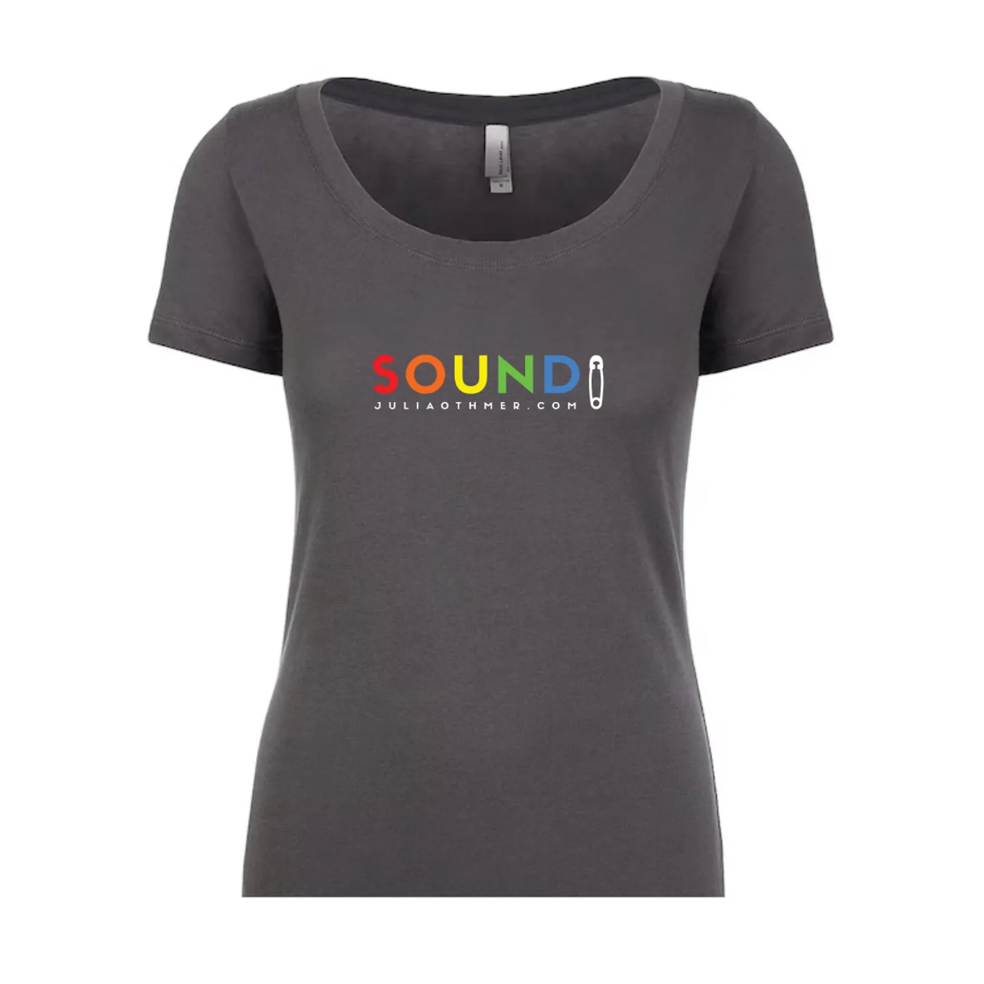 Julia Othmer - Rainbow Sound Fitted Scoop Neck Tee (Charcoal)