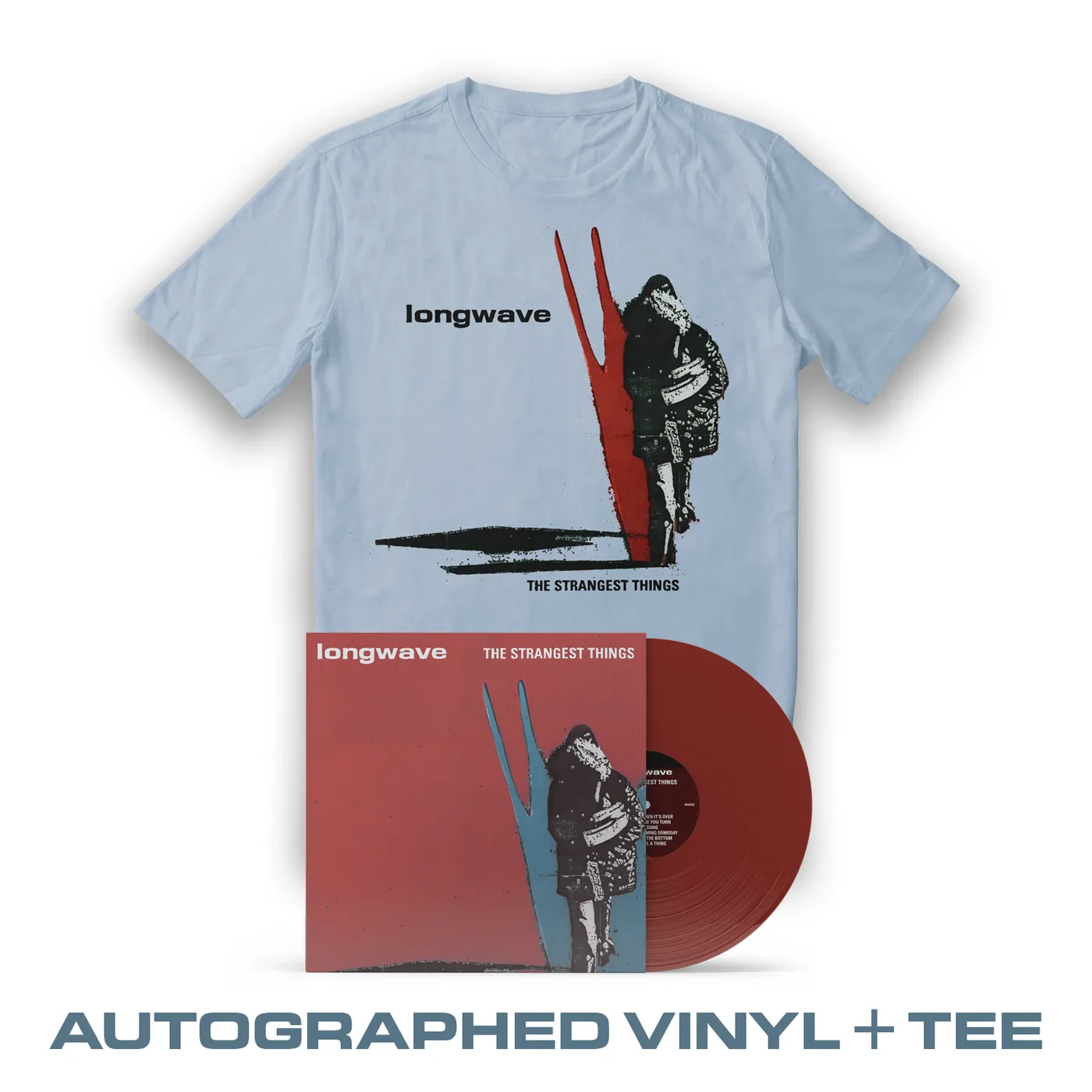 Longwave - The Strangest Things Autographed Vinyl + Tee Bundle