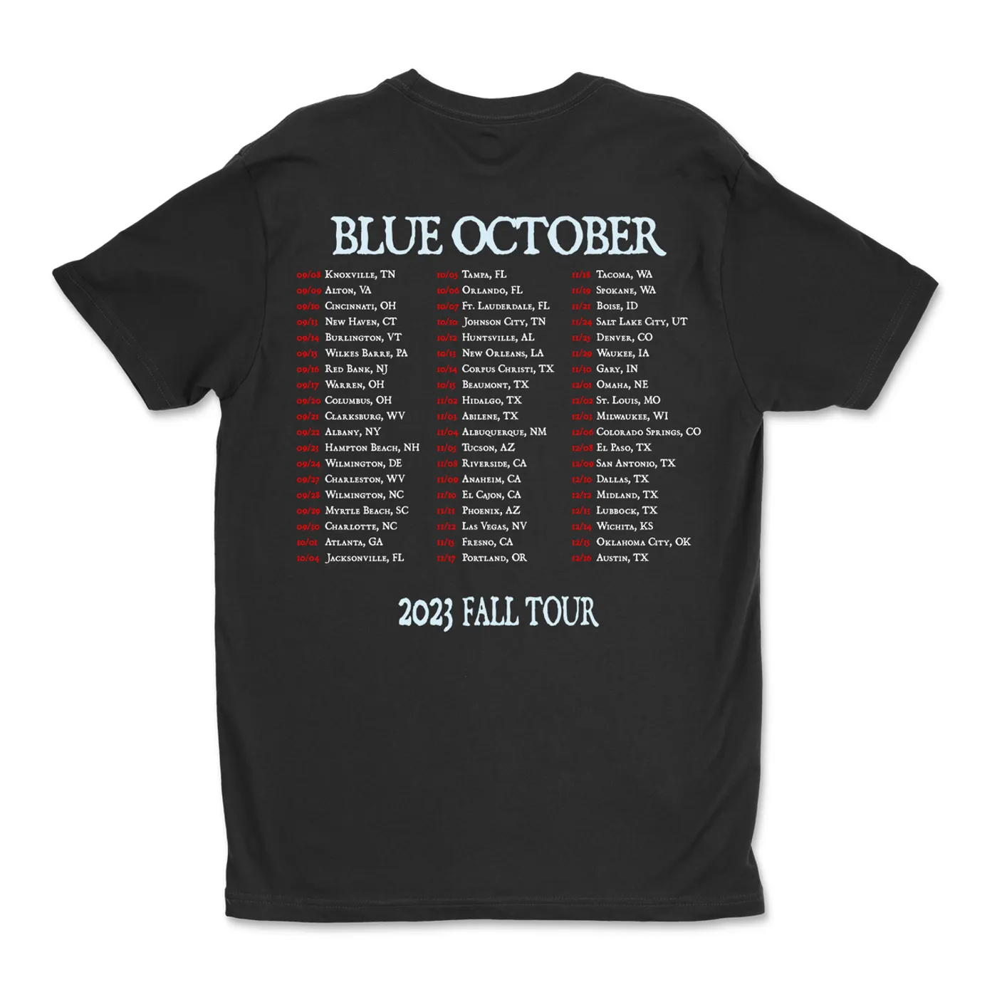 Blue October - STTA Skull Skyline 2023 Fall Tour Tee