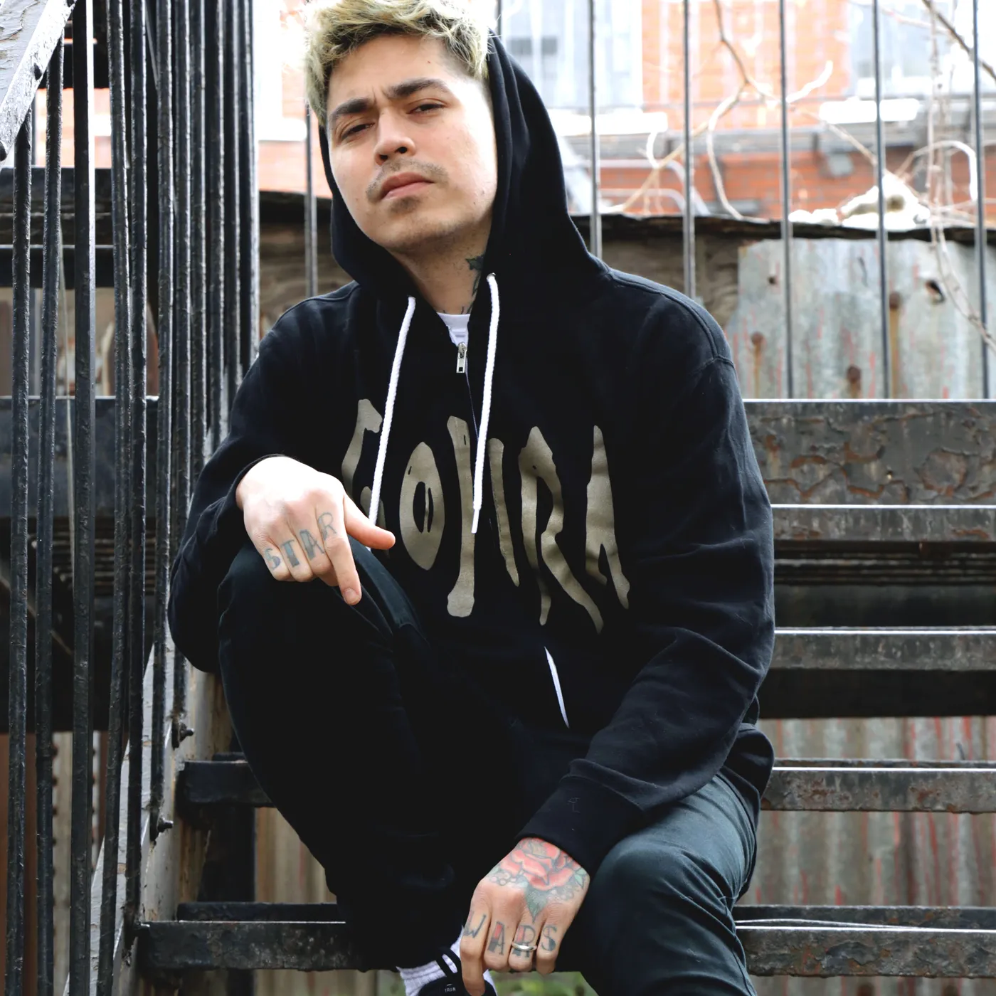 Gojira Logo Zip Up Hoodie (Black/Brown)