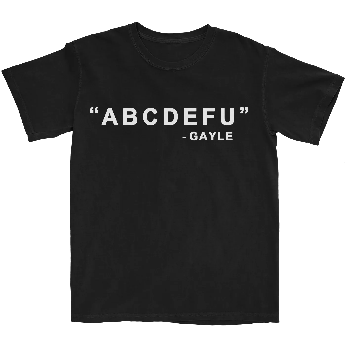 GAYLE abcdefu Black T-Shirt