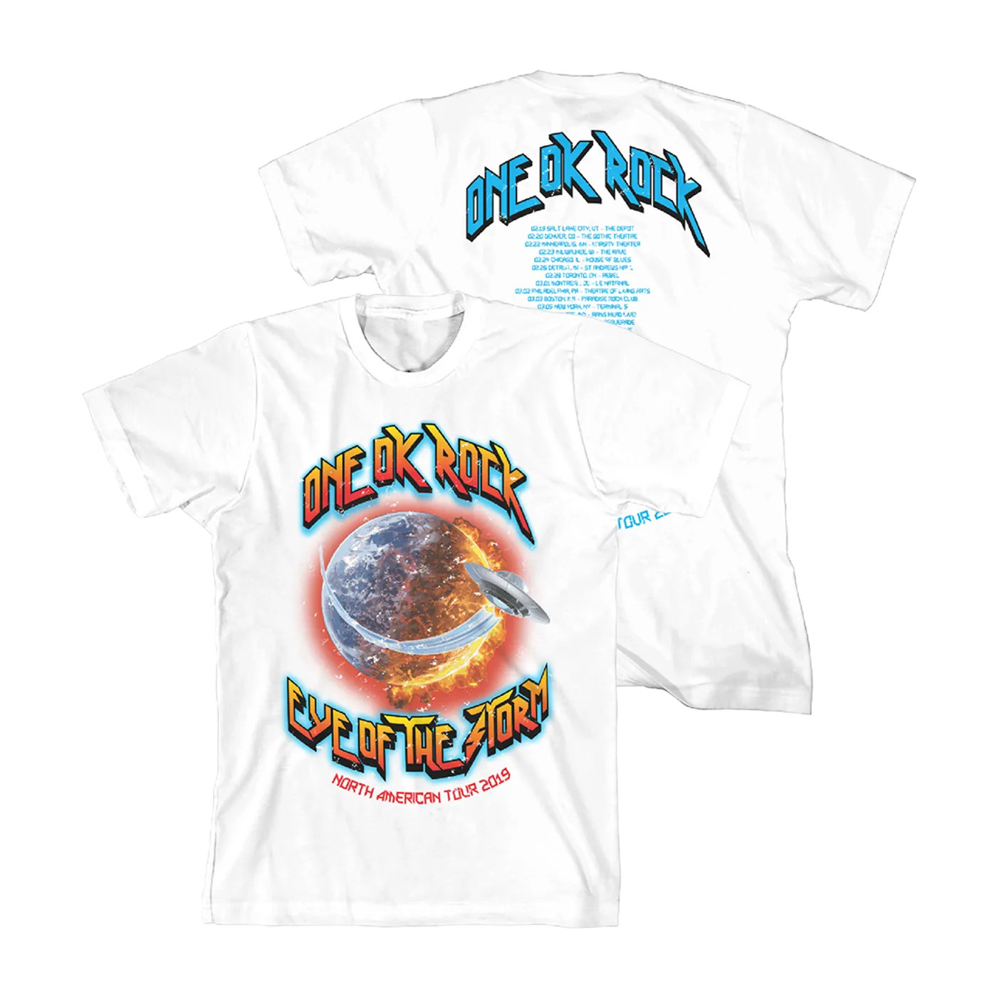 ONE OK ROCK UFO Storm Tour T-Shirt (White)