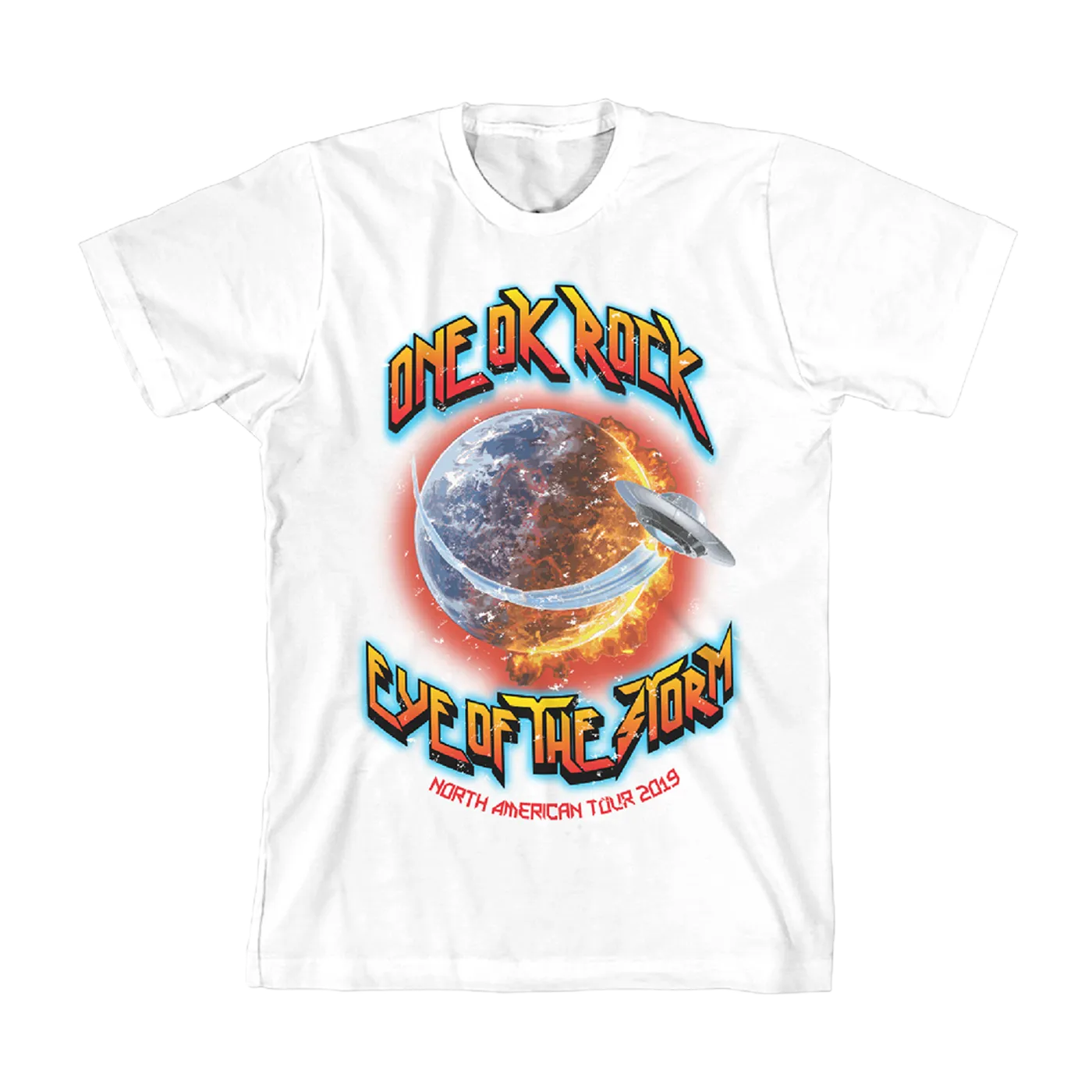 ONE OK ROCK UFO Storm Tour T-Shirt (White)