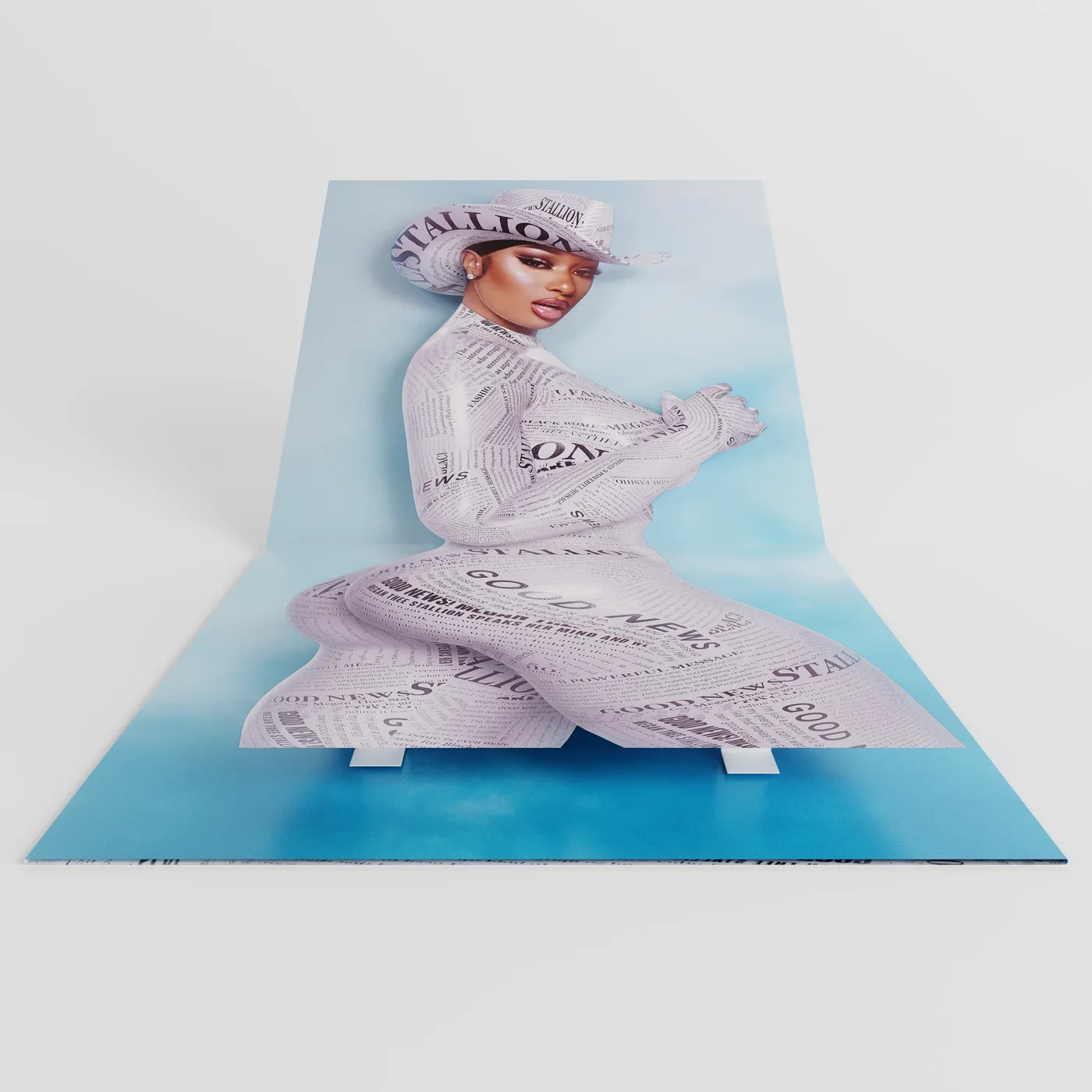 Megan Thee Stallion Good News Blue & White Swirl 2LP Vinyl