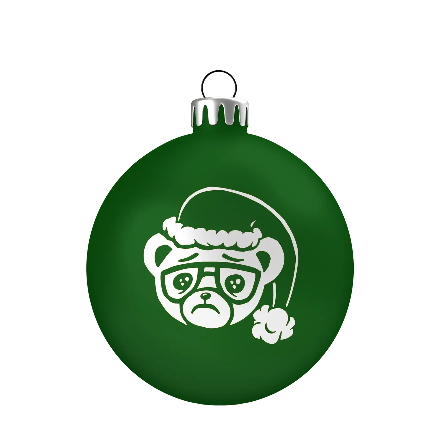 Teddy Swims Sad Santa Ornament (Green)