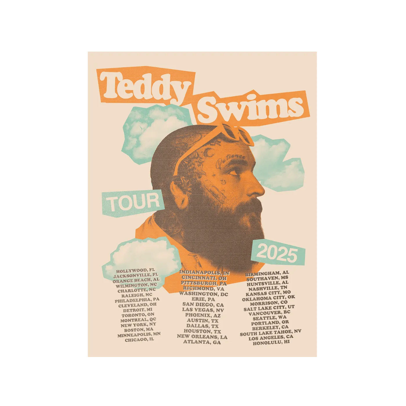 Teddy Swims Teddy Double Sided Tour Poster