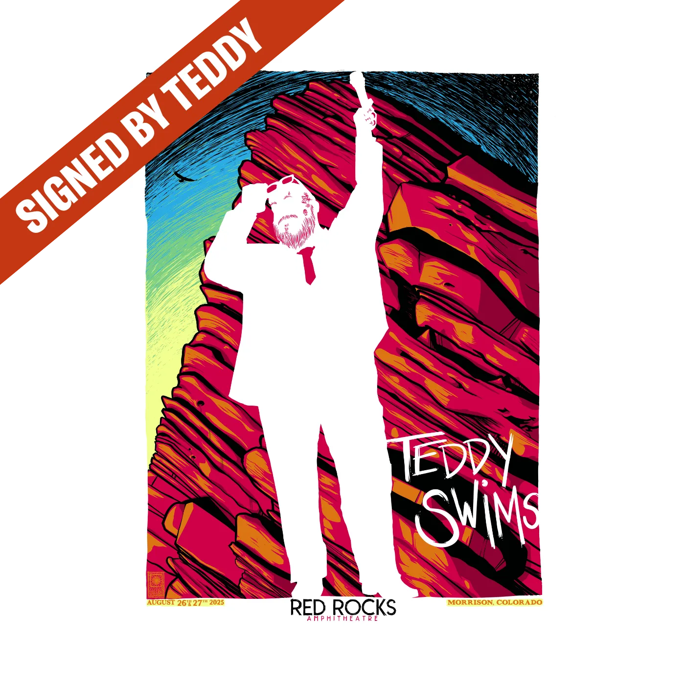 Teddy Swims Denver Red Rocks Concert Poster