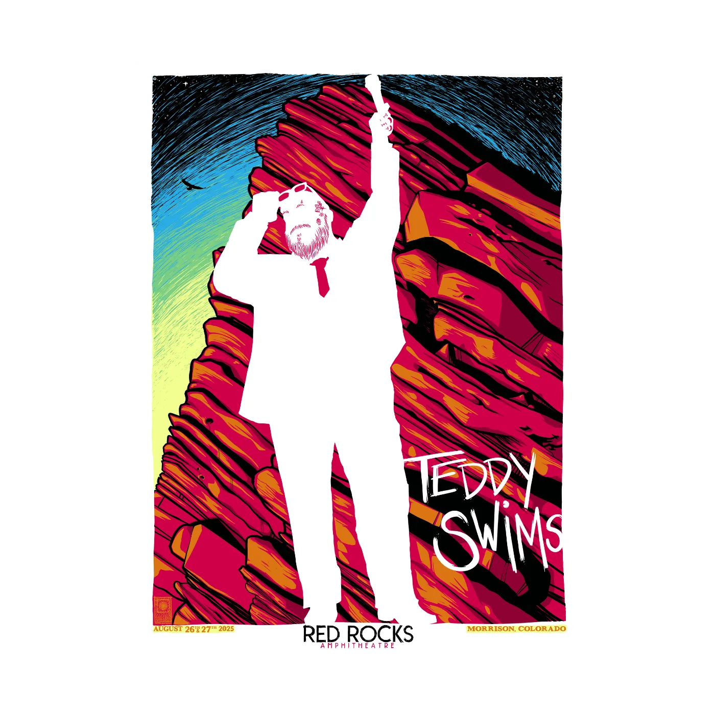 Teddy Swims Denver Red Rocks Concert Poster