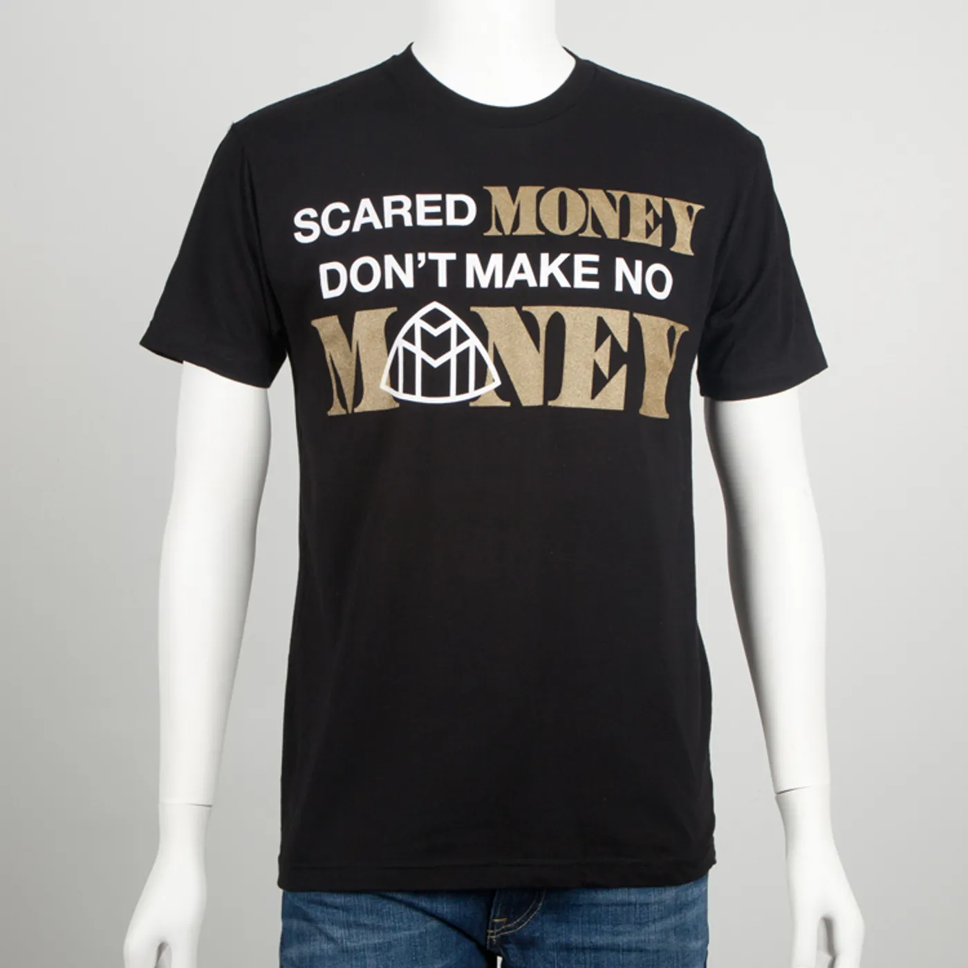 Meek Mill Scared Money Gold Text T-Shirt