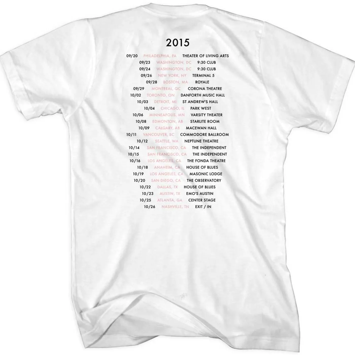 Lianne La Havas Blood 2015 Tour White T-Shirt