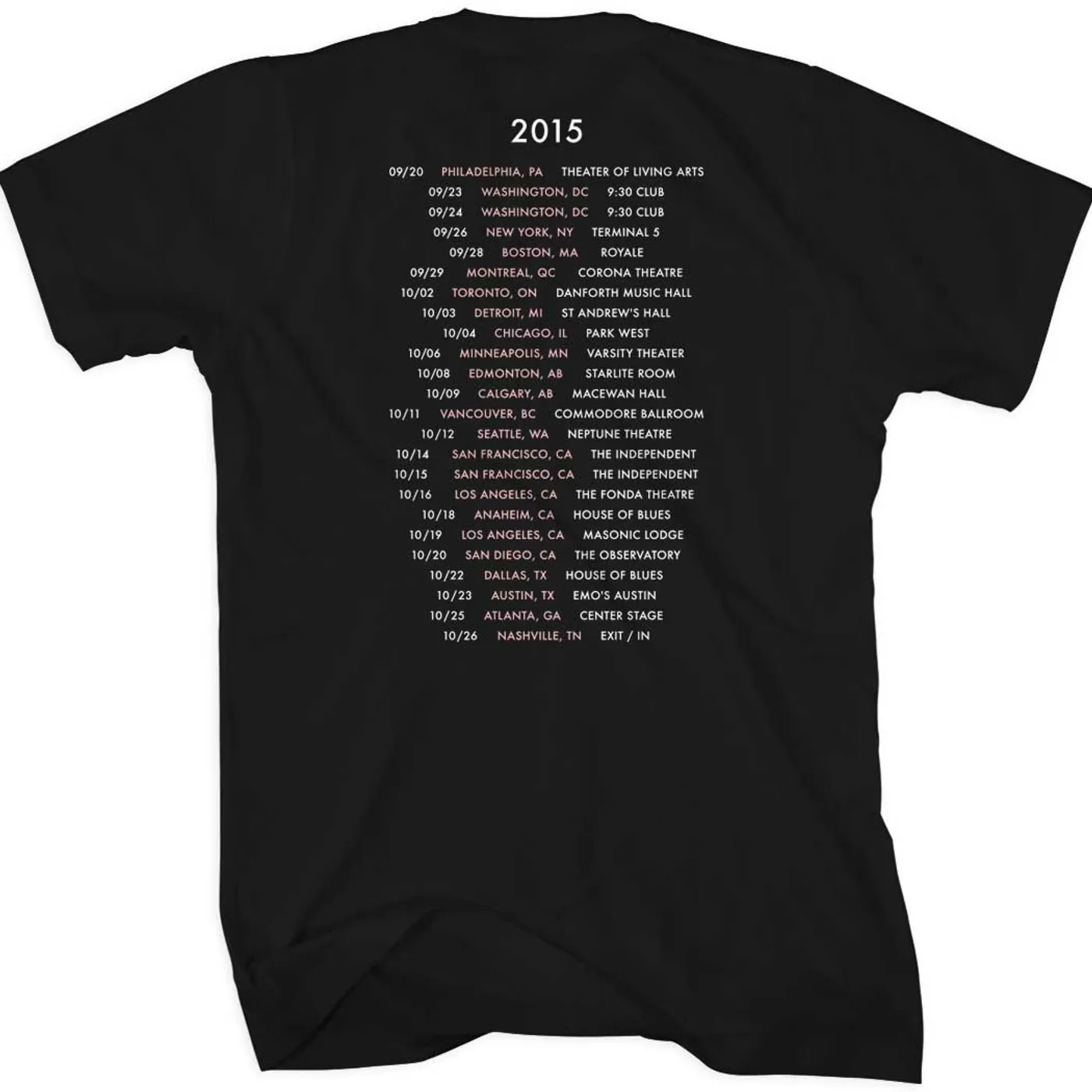Lianne La Havas Logo 2015 Tour T-Shirt Black